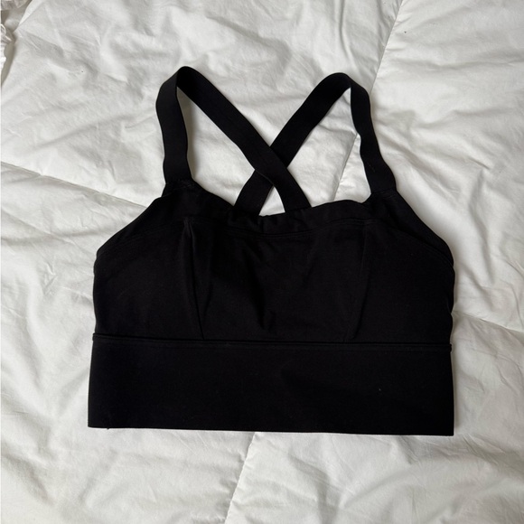 Athleta Black Sports Bra with Criss-Cross Straps - Picture 1 of 3